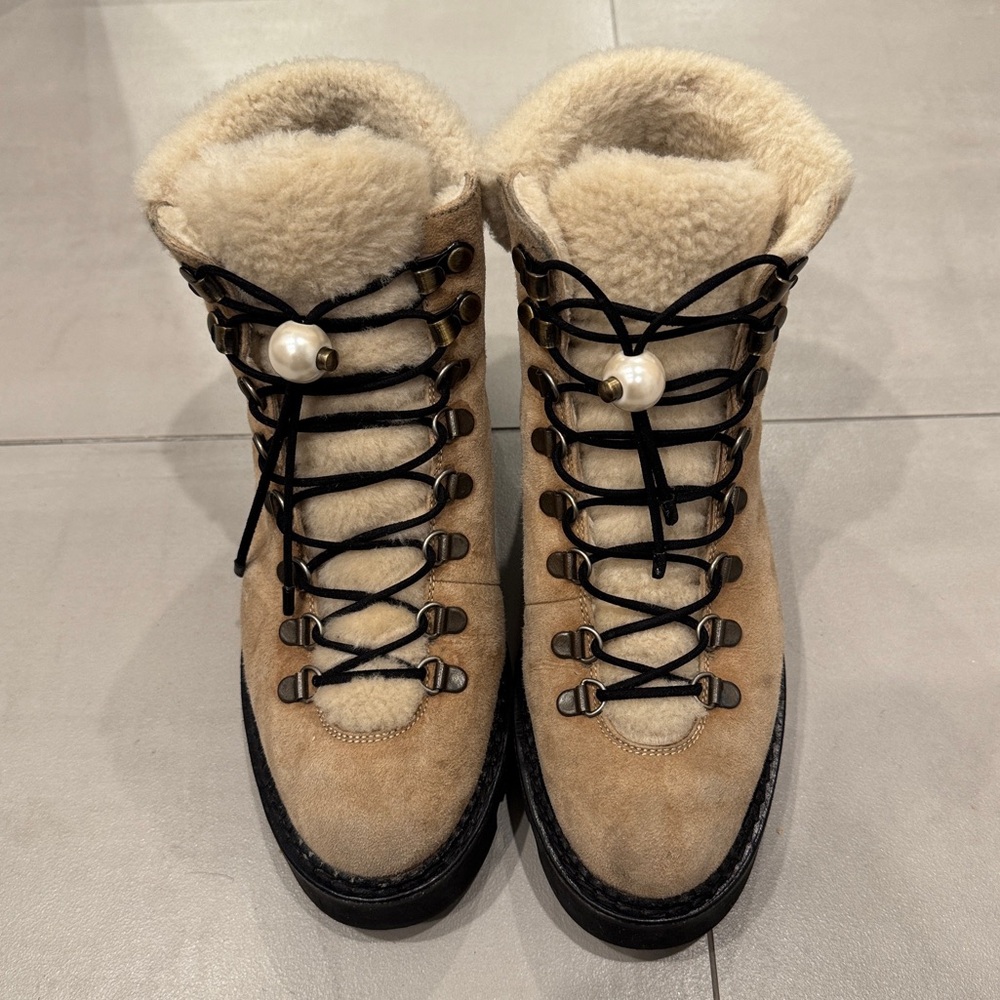 Nicholas Kirkwood Suede Fur Lined Boots - Size 39.5